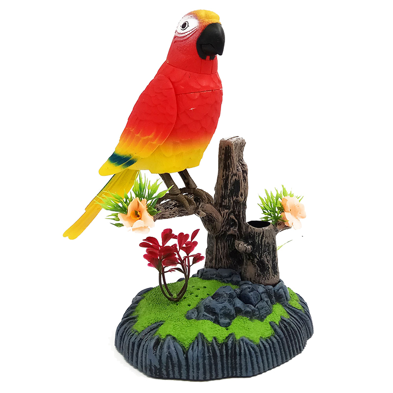 Sound Voice Control Electric Bird Pet Toy Electric Simulation Induction Bird Cage Birdcage Toy: Yellow