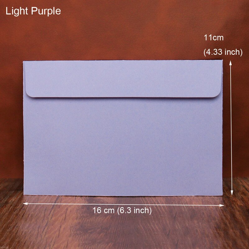20Pcs Solid Color Envelopes Postcard Package Kraft Paper Bag Brief Style For Wedding Invitations Letters Greeting Cards Valentin: Light Purple