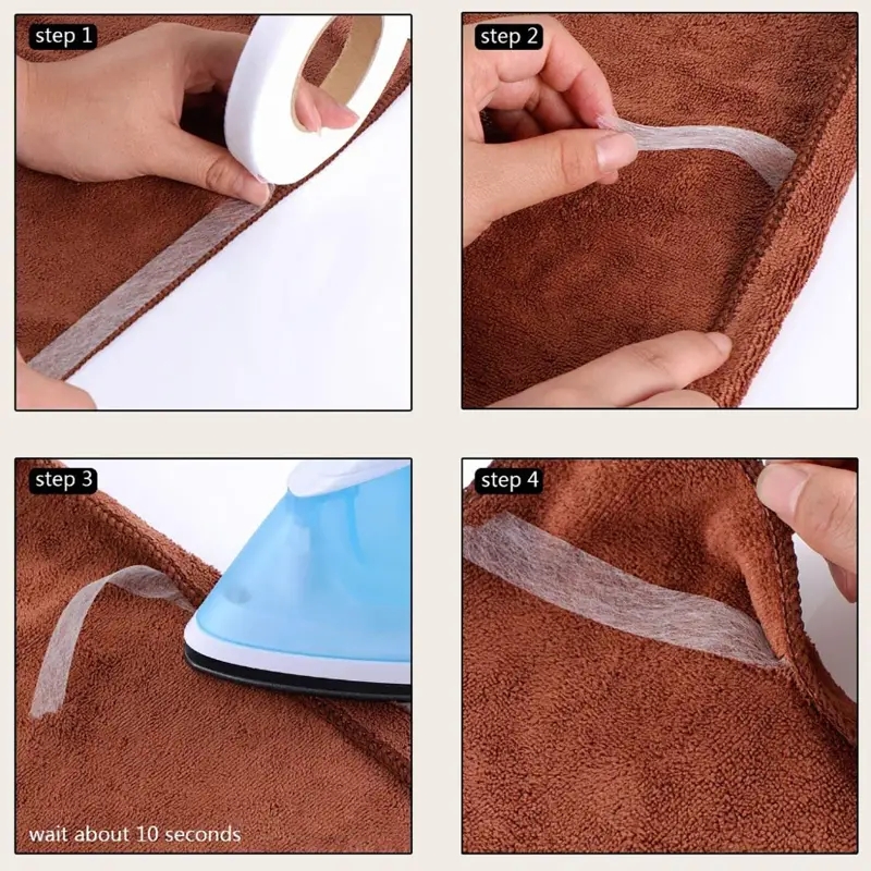 64 meter Zwart Wit dubbelzijdig Interlining Zelfklevende Stof Kleding Ijzer op Zoom Tape Interlining Web DIY Naaien Accessoires