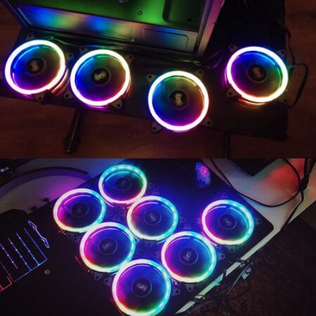 Aigo DR12 PRO Computer PC Case Fan RGB Adjust LED Fan Speed 120mm Quiet Remote AURA SYNC Computer Cooler Cooling RGB Case Fans