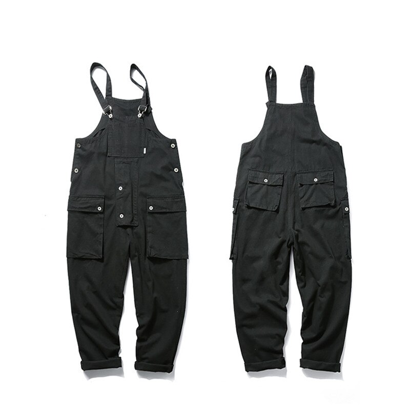 Amekaji-monos siameses Vintage para hombre, mono informal de una pieza, pantalones holgados de: XXL / Black