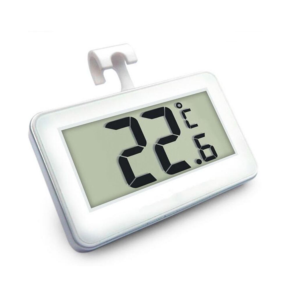 Digital kylskåpstermometer vattentät rumstermometer kylskåpslarm termometer hygrometer med krok konvertibel: Guld-