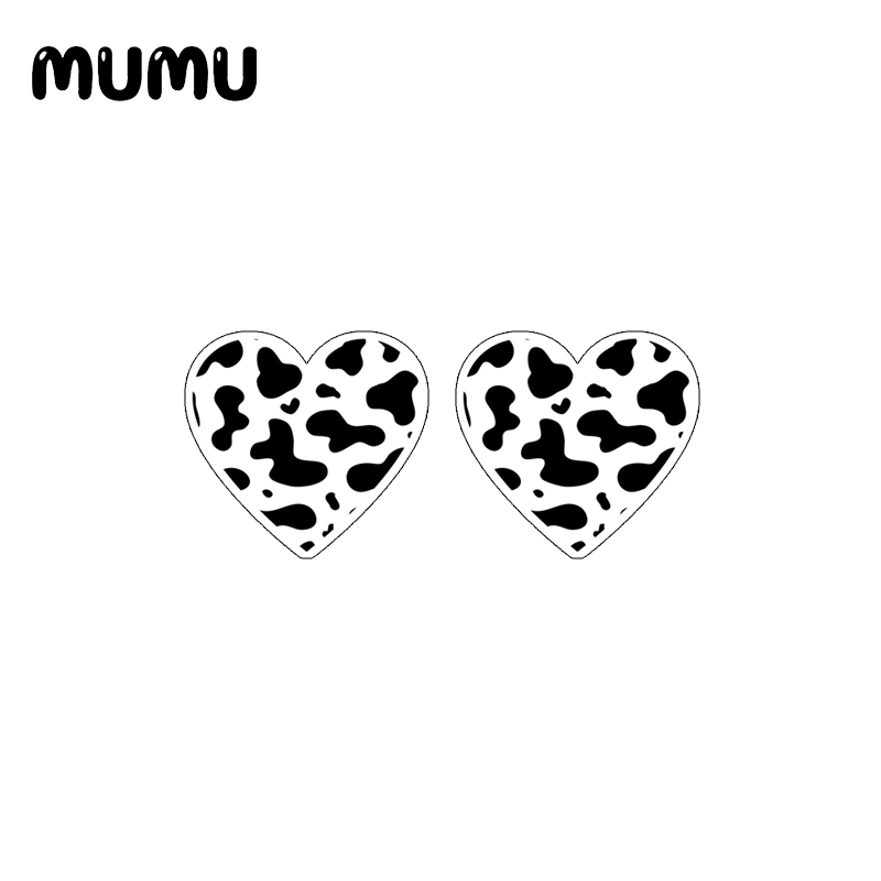 Koe Print Nageloorring Epoxyhars Sieraden Zwart Wit Acryl Oorbellen Handgemaakte Meisje: Puur Goud Kleur