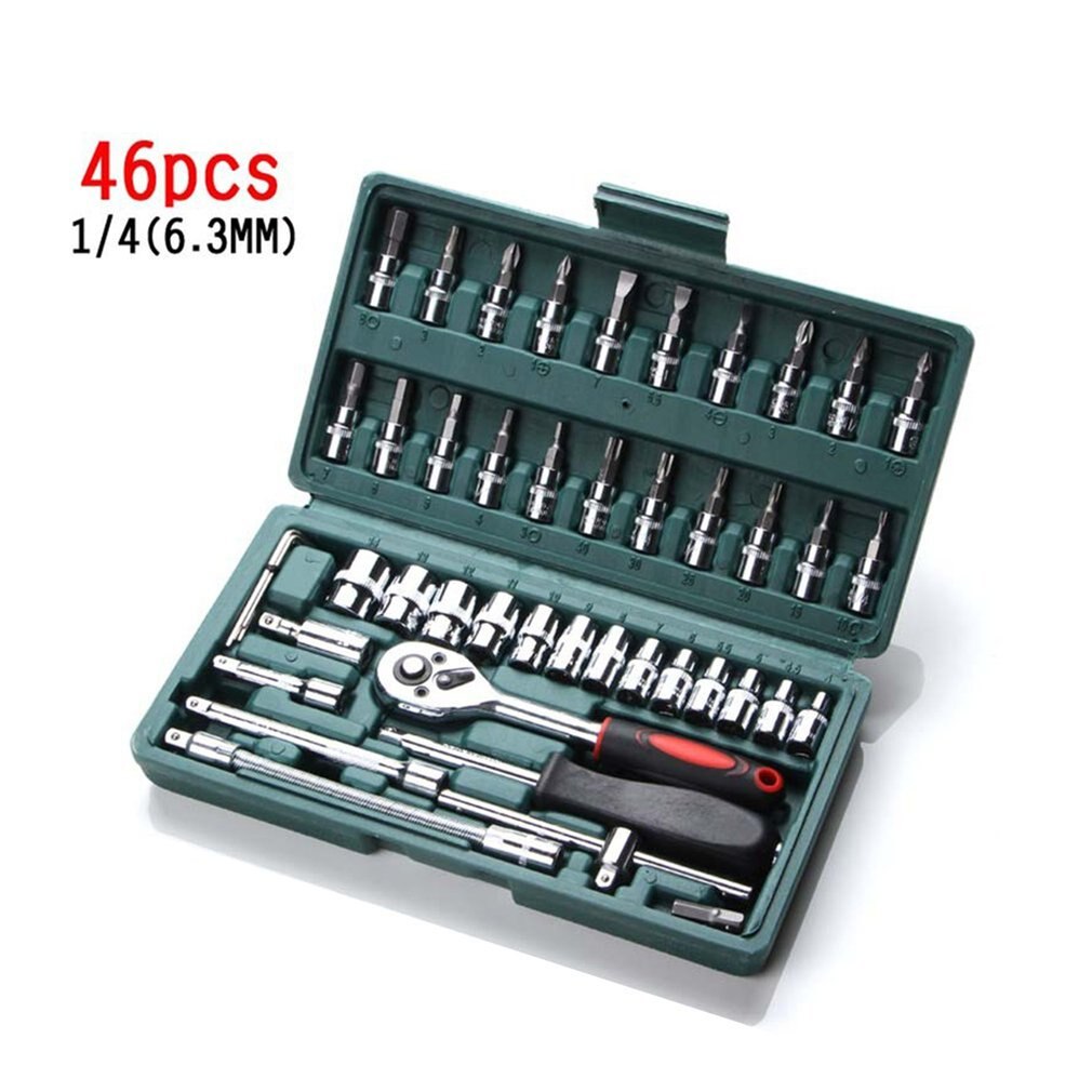 46 Piece Socket Wrench Set Combination Tool Set German Auto Repair Durable Practical Hardware Tools
