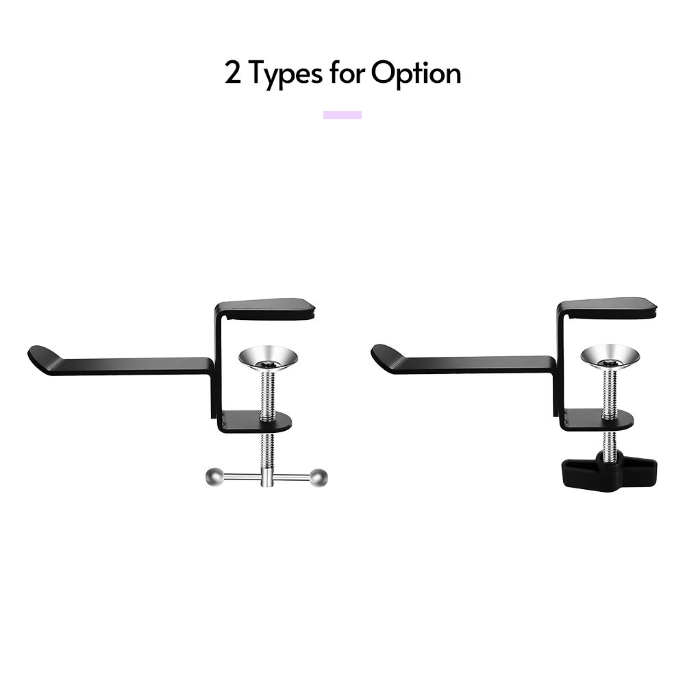 Universal Headphone Hanger Desk Mount Headset Holder Under Desk Headphones Stand Hook Aluminum Alloy