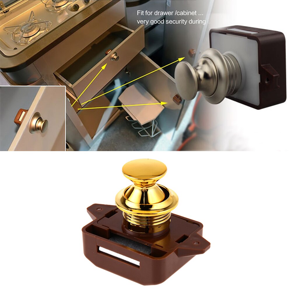 Push Lock Knop Vangst Lock Kast Deurknop Camper Rv Kabinet Hardware Keukenkast Lock Home Button Lock Accessoires