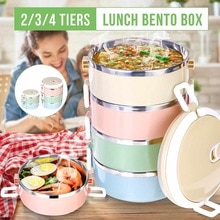 Stainless Steel Insulated Lunch Box Student School 2/3/4 Layers Lunch Box Tableware Bento Food Container Storage Breakfast Boxe