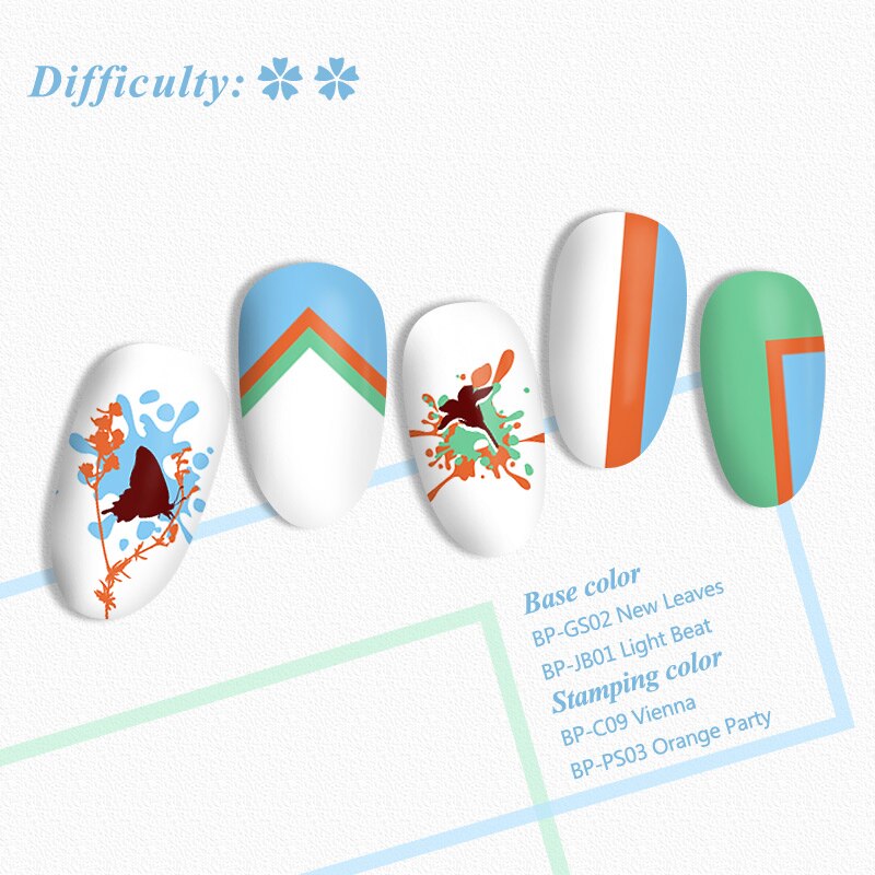 BORN PRETTY Nail Stamping Plates Flower Tango Patterns Rectangle Stainless Steel Template Nail Art Image Print Plates