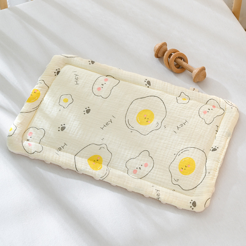 Children's Baby Cloud Pillow 1-2 Year Old Baby Pillow Flat Pillow Cotton Gauze Newborn Soothing Bean Pillow: black