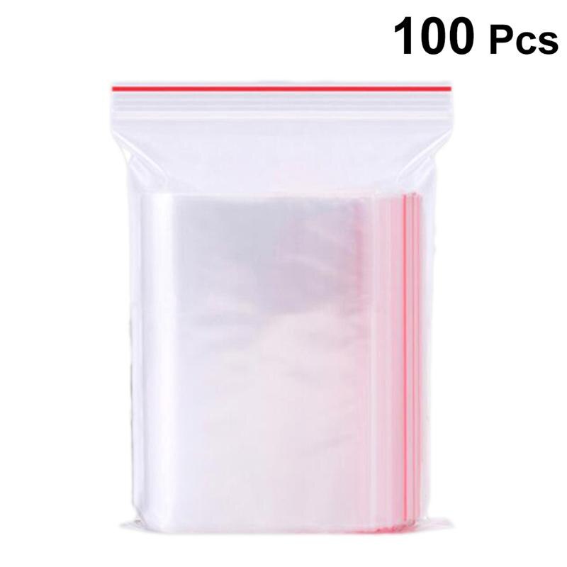 100 stk forseglingsposer lynlås poly klar genlukkelig gennemsigtig opbevaringspose dispenser gennemsigtig lynlås taske køkkenartikler