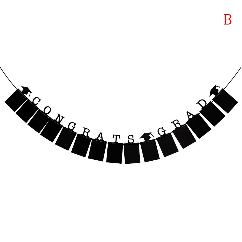 1 Pc Congrats Grad Banner Graduation Season Bunting Paper Pull Flag Party Decor: B