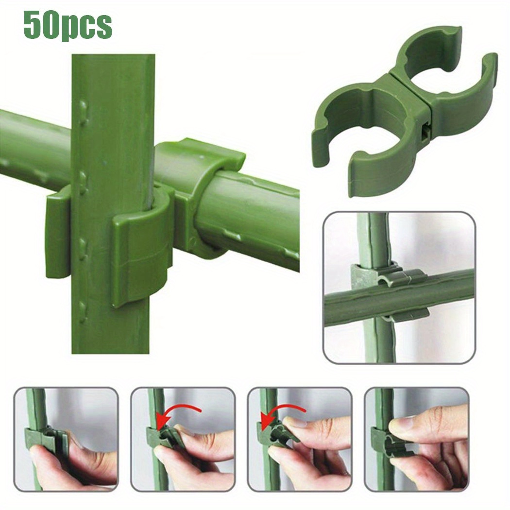 Conector de enrejado de soporte de 50 piezas, Clips de estaca de Clip cruzado fijo para Injerto de plantas, Conector de varilla de marco de jardín, 8mm/11mm/16mm/20mm