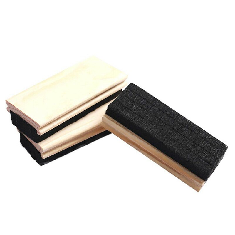 Blackboard Whiteboard Wool Felt Eraser Pine Wood Chalkboard Duster Classroom Cleaner Kit School Office Sationery Supplies