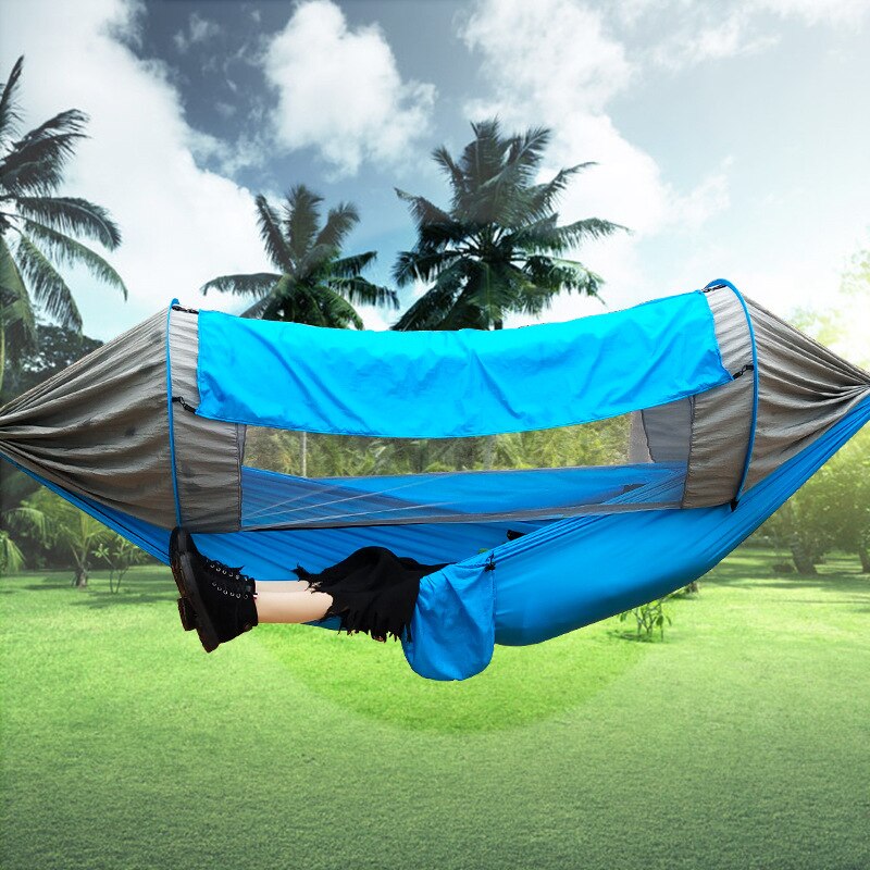 Camping/garden Hammock with Mosquito Net Outdoor Furniture 1-2 Person Portable Hanging Bed Strength Parachute Fabric Hanging Bed