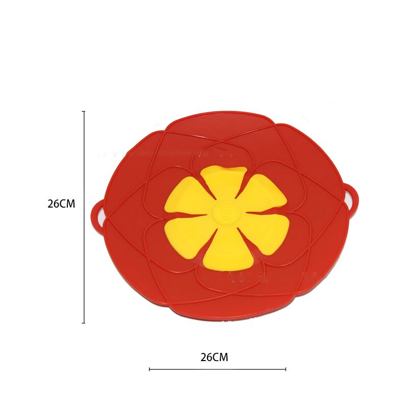 Couvercle de cuisine magique en Silicone, 26Cm, Anti-débordement, bouchon de déversement, accessoires, outils de cuisine: red