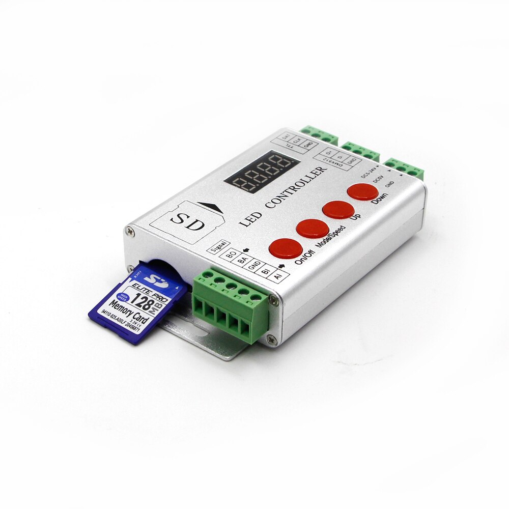 LED T1000S T4 T8000C SD Card Pixels Program Controller dimmer for WS2812B DMX512 ws2811 WS2801 LPD8806 APA102 strip light lamp