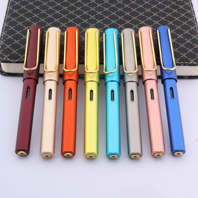 multiple 01 colour Fountain Pen ink pens Frosted holder metal EF 0.38mm Stationery Office school supplies
