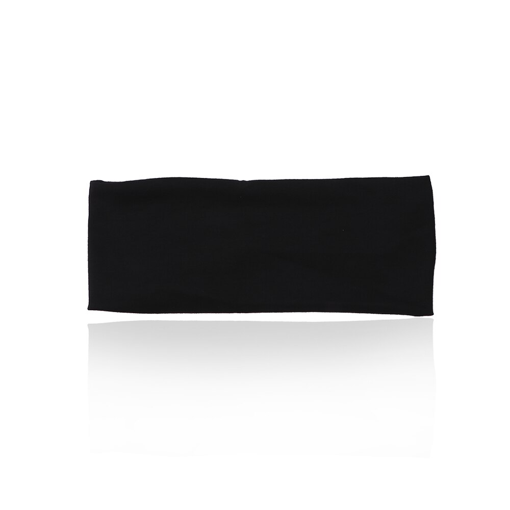 Hoofdband Yoga Basketbal Gym Sport Stretch Hoofd Haarband Zweet Effen Kleur Katoen Hoofdband Universele: Black