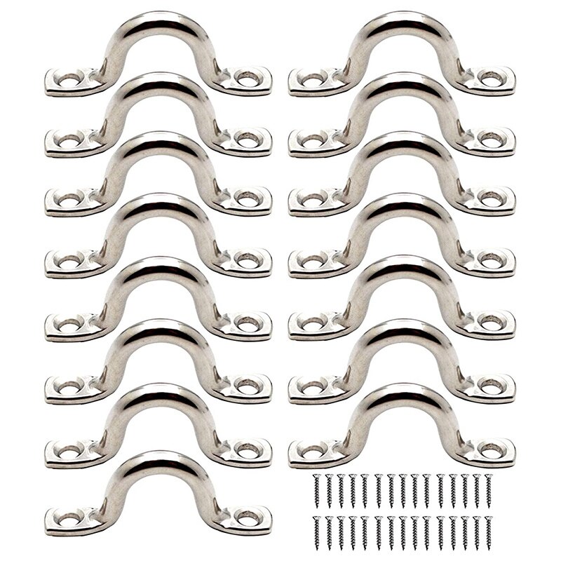 15Pcs Stainless Steel Peck Plate Eye Plates Ceiling Hook Kayak Eye Plate Kayak Pad for Kayak Canoe, Kayak Canoe Rigging: Default Title