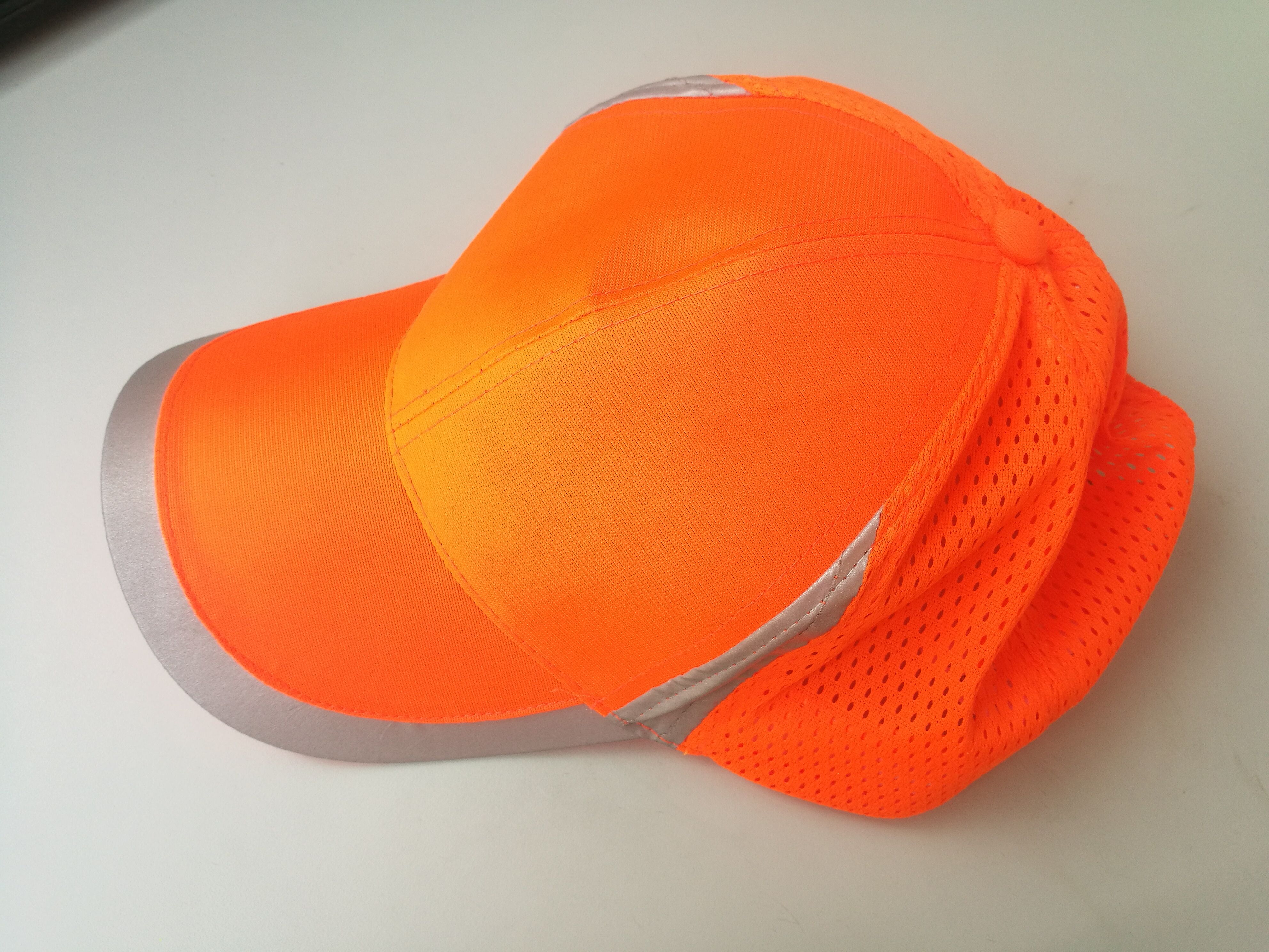 Udendørs kasket reflekterende baseball hat struktureret sikkerhed orange eller gul: Fluorescerende orange