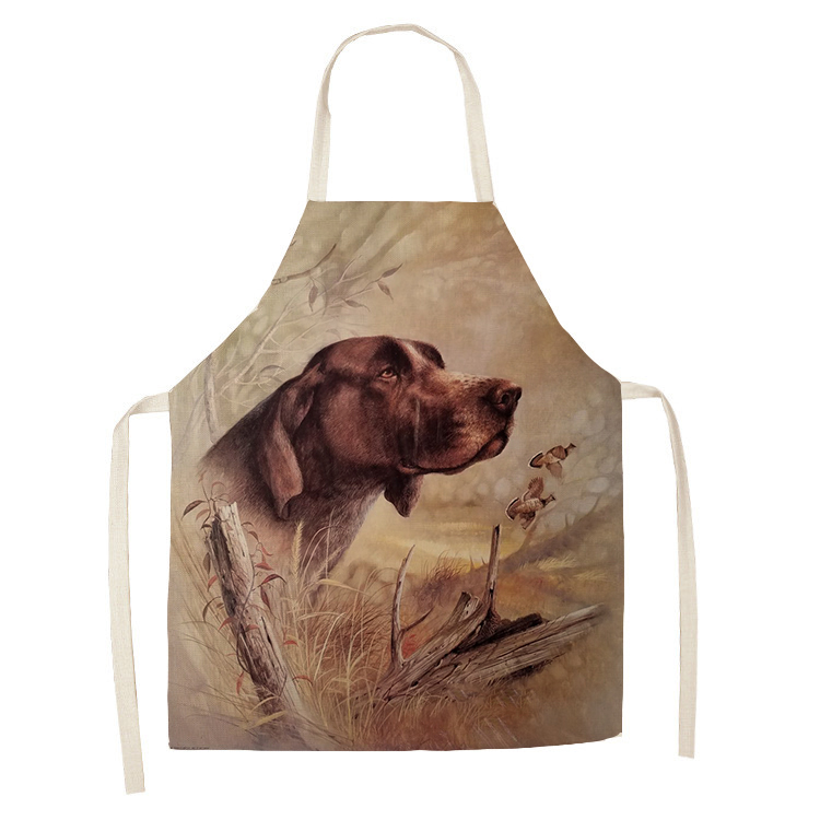 Leinen hund thema Druck Küche Schürzen unisex Abendessen Party Kochen Lätzchen Lustige Schürze Reinigung Schürze: 8 / 38x47cm Pro Kinder