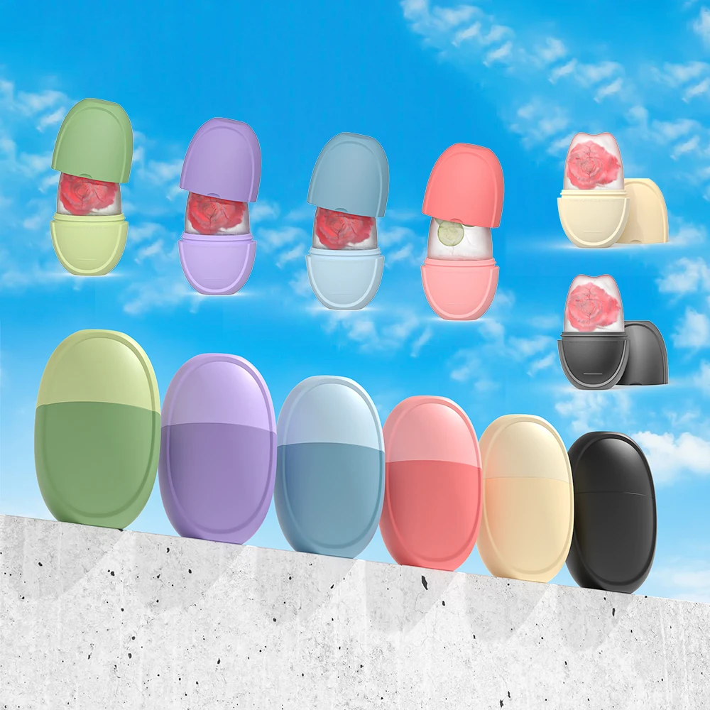 Siliconen Ijsroller Mal Mini Draagbaar Gezichtsreinigingstool Koud Kompres Rustgevende Massage Ijsdoos Duurzaam Huidverzorgingstool