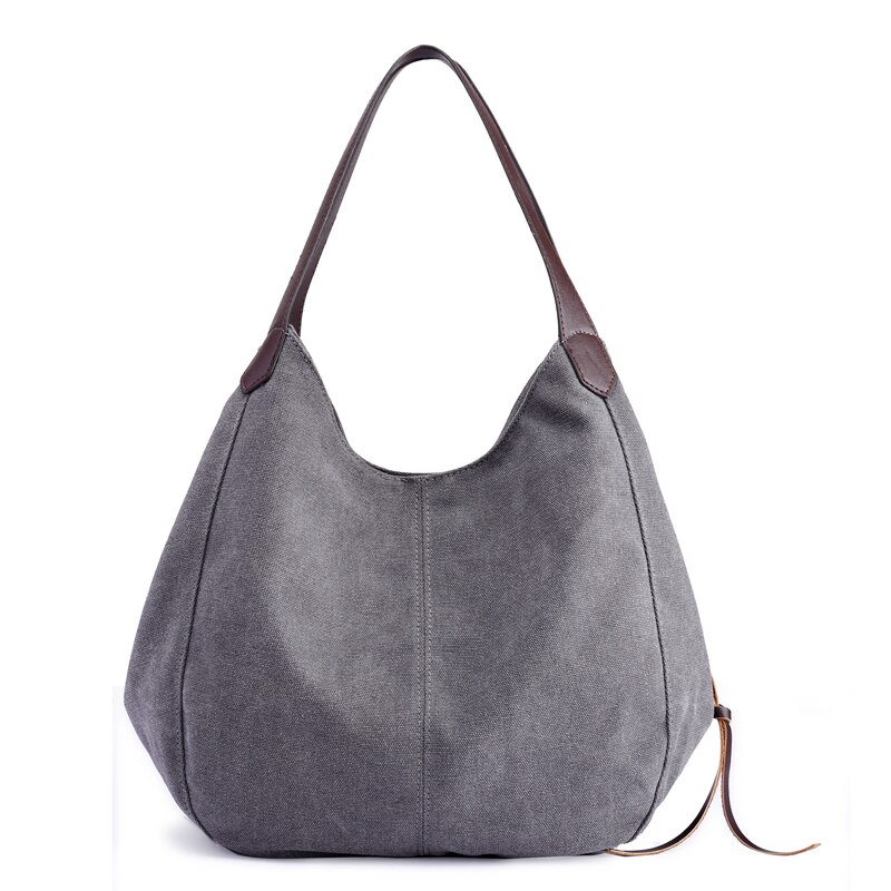 Bolso de lona de para mujer, bandolera informal de gran capacidad, Hobos, bolso de hombro sólido