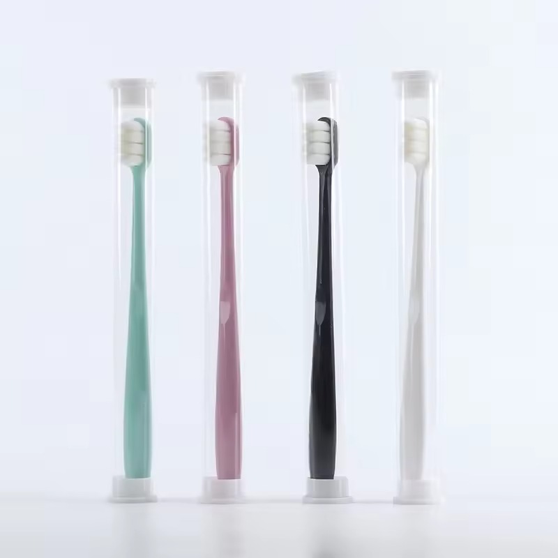 1/5 pièces brosse à dents avec boîte Ultra-fin doux Dense brosse à dents nettoyage en profondeur brosse à poils outils de nettoyage des dents buccales