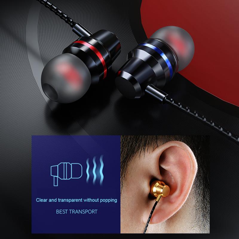 2020 przewodowe słuchawki podwójny rura stereofoniczny wgłębienie metalowe słuchawki robić gier pleciony drut wielobarwność muzyka słuchawki dla Xiaomi dla Huawei