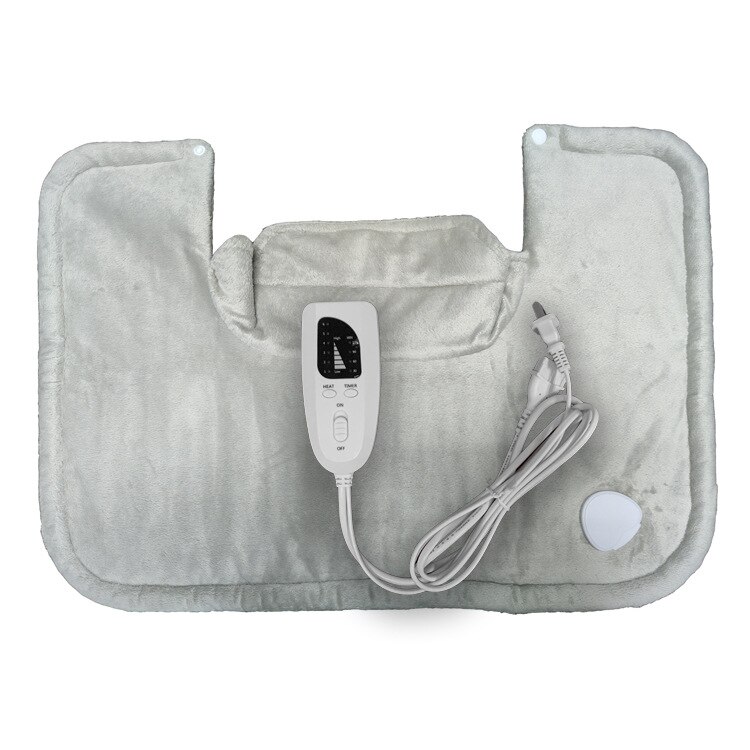 6 Levels Electric Heating Pad or Neck and Shoulders Pain Relief Machine Washable Heated Neck Wrap for Upper Back with Auto Off: Creamy-white / JP(PSE 100V)