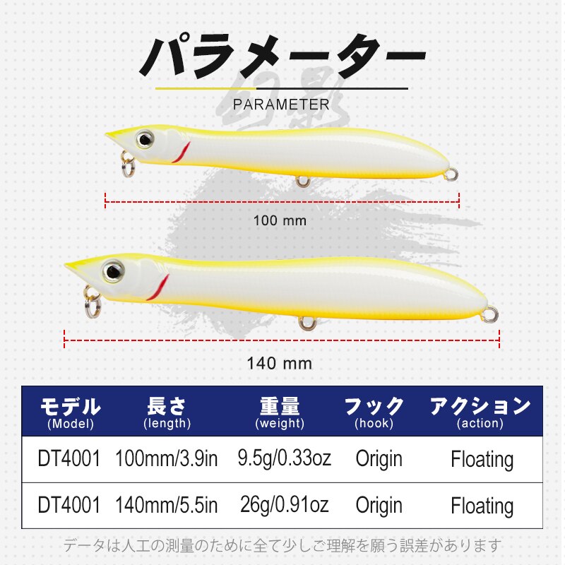 Bassland PATCHINKO 100 Popper & señuelo para pesca con lápiz cabeza de serpiente Wobblers artificiales 100mm/140mm 9,5/26g cebos duros, aparejos de pesca