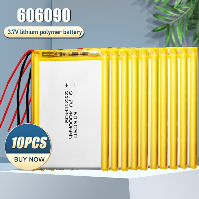 606090 3.7V 4000mAh Rechargeable Li-ion Lithium Polymer Battery For GPS PSP DVD Power Bank Tablet PC Reading Machine LED Lights: 10PCS