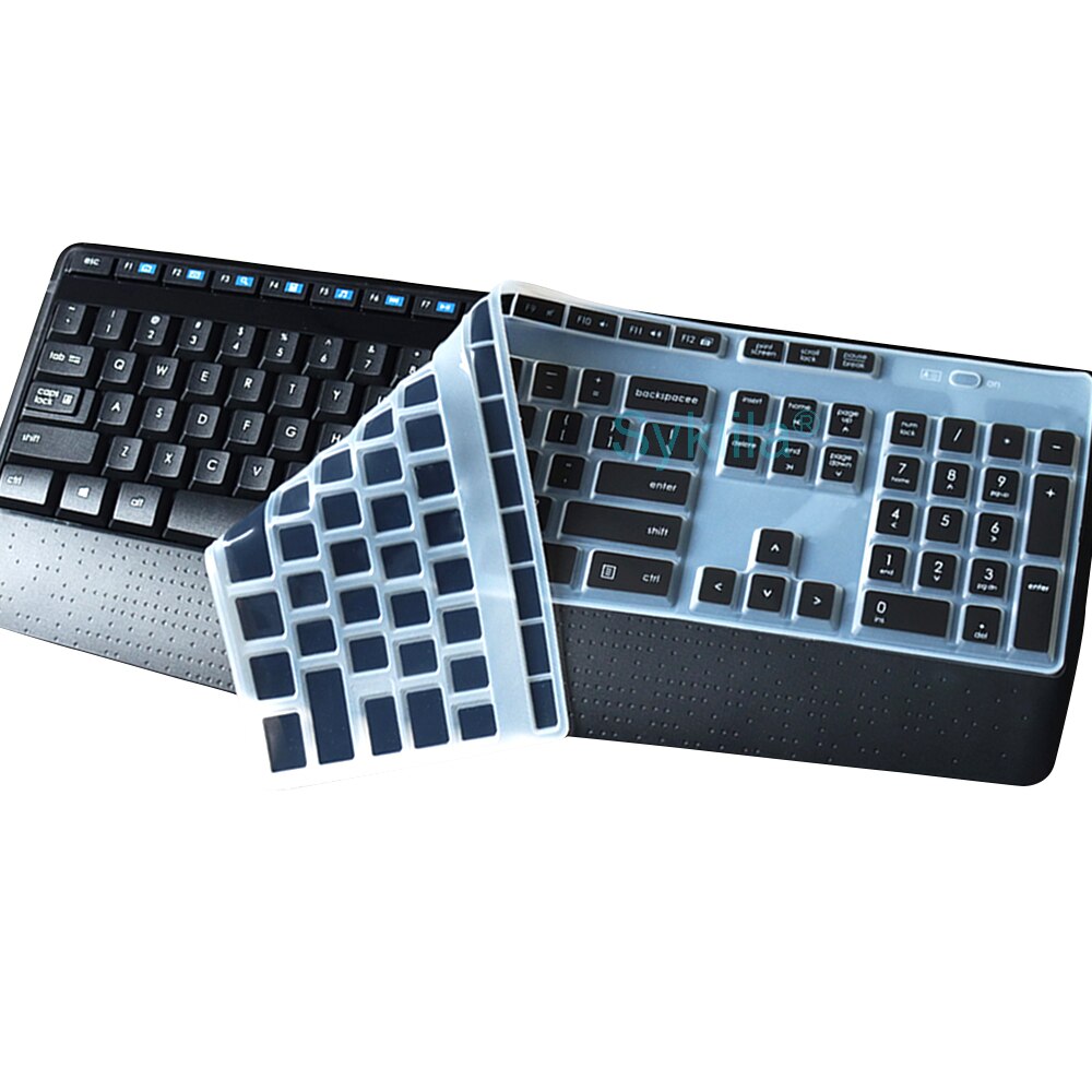 Keyboard Cover for Logitech MK345 K345 Protective Protector Skin Case Black Clear Silicon TPU Skin Computer