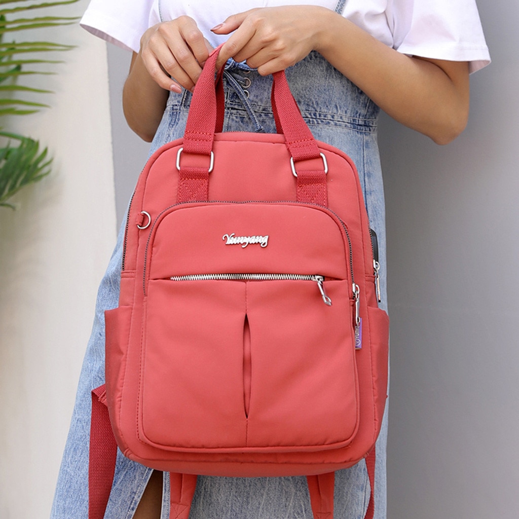 Vrouwen Laptop Rugzak Tas Usb Jack Reizen Outdoor Wandelen Winkelen Rugzak Effen Kleur Lichtgewicht Vrouwen Rugzak # G30