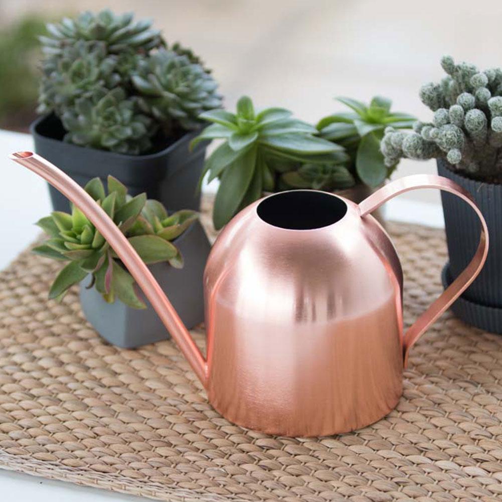 500ML Stainless Steel Long Mouth Watering Pot Green Plant Watering Can Golden Small Watering Gardening Tools Control Water