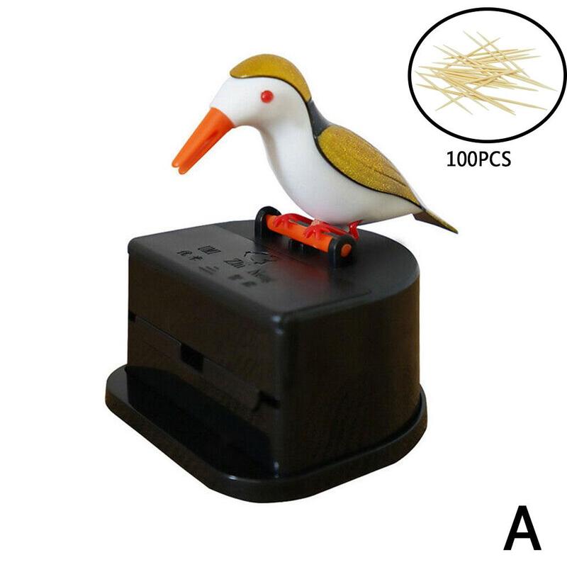 Distributeur Automatique Cure-Dents Oiseau – Boîte Pic D'Oiseau Fun Et Hygiénique – Une Seule Main, Anti-Gaspillage – Pour Table Ou Cuisine