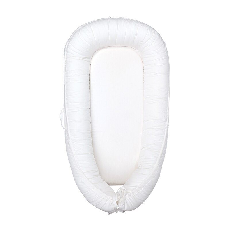 Baby seng bærbar rejse seng vugge aftagelig krybbe sove seng kurv kofangere senge sikkerhed beskyttelse nyfødt seng 90*50cm: Hvid