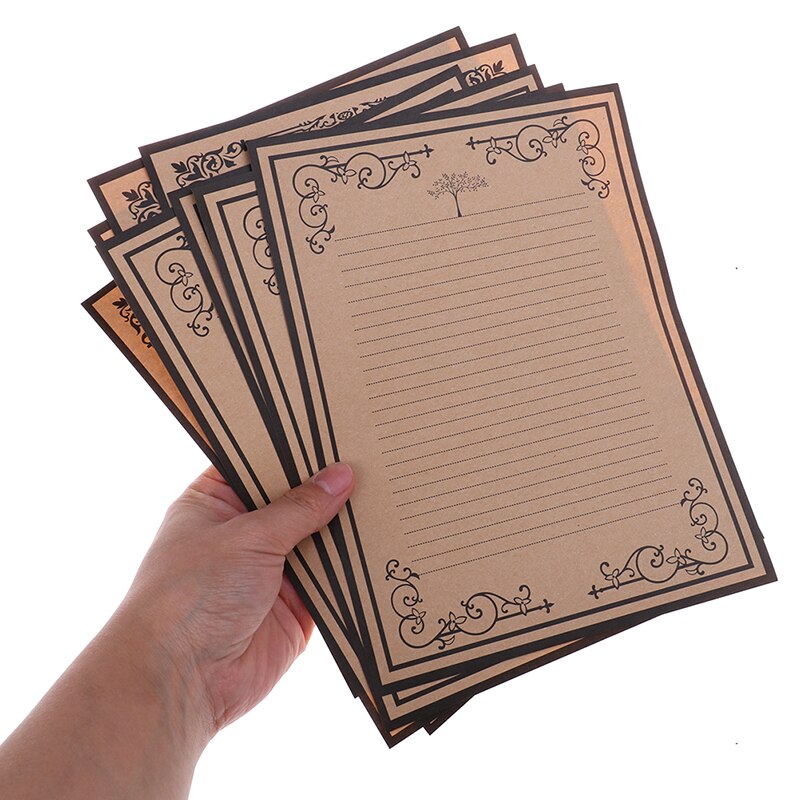 8 Uds papel Kraft clásico papel carta clásica papel carta de amor Simple