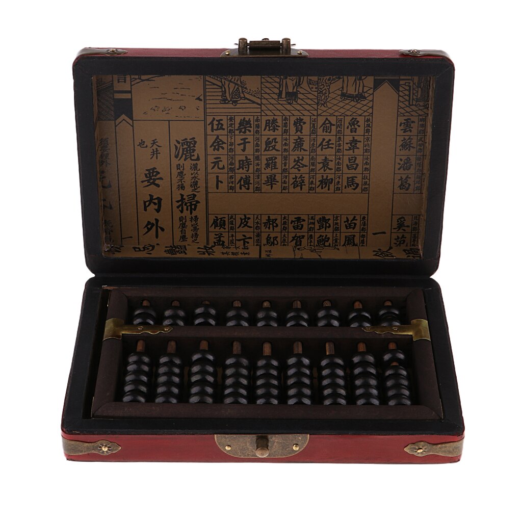 Chinese Wooden Abacus Calculating Frame Slide Rule Elementary Arithmetic Calculation Tool