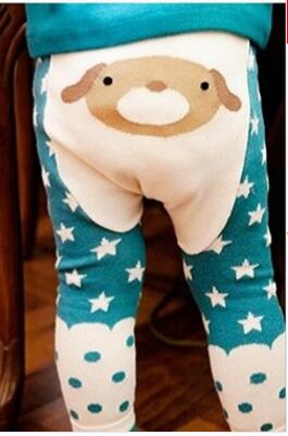 Filles collants bande dessinée gros cul pantalon enfants pantalon coréen coton PP enfants pantalon serré infantile bébé serré ne pas ouvrir l'entrejambe: dog / 2-4year