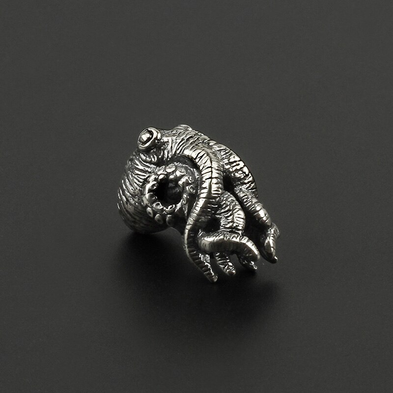 Bläckfisk kniv pärlor mässing bläckfisk pärlor paraply rep hänge vintage koppar paracord pärlor diy: Silver-