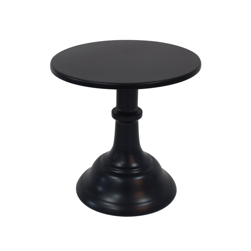 Cake stand Home party display stand wedding decoration wrought iron birthday tray dessert fudge desktop afternoon tea cake stand: BLACK / 8 inches