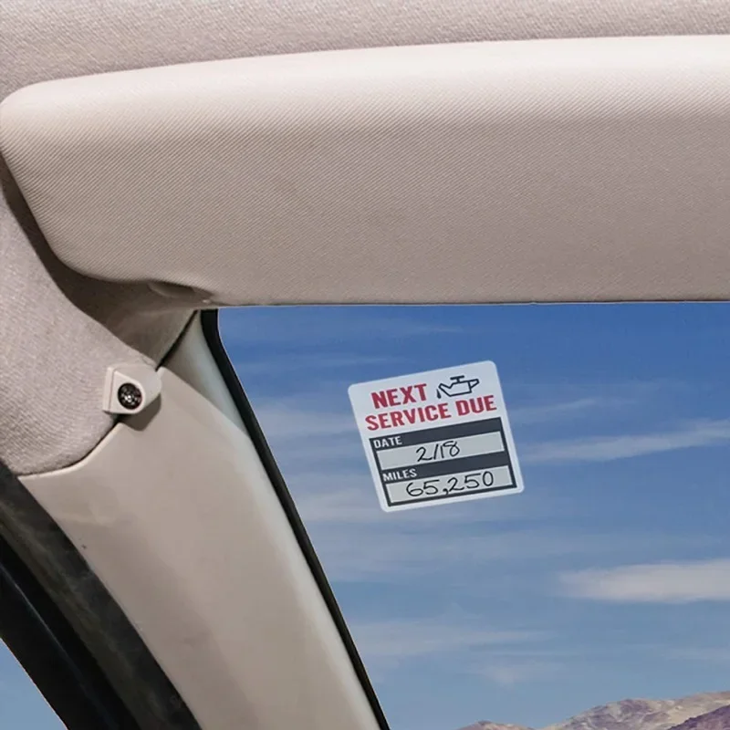 40 Pcs Oil Change Maintenance Service Reminder Stickers Window Rectangle Adhesive Labels Stickers Car Sticker "NEXT SERVICE DUE"