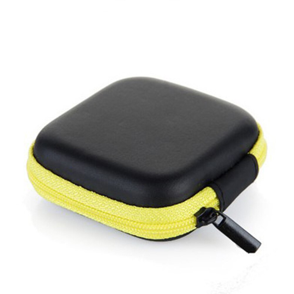 Portable Silicone Coin Purse Mini Round Bag For Earphone SD Cards Cable Cord Wire Storage Key Wallet: Yellow