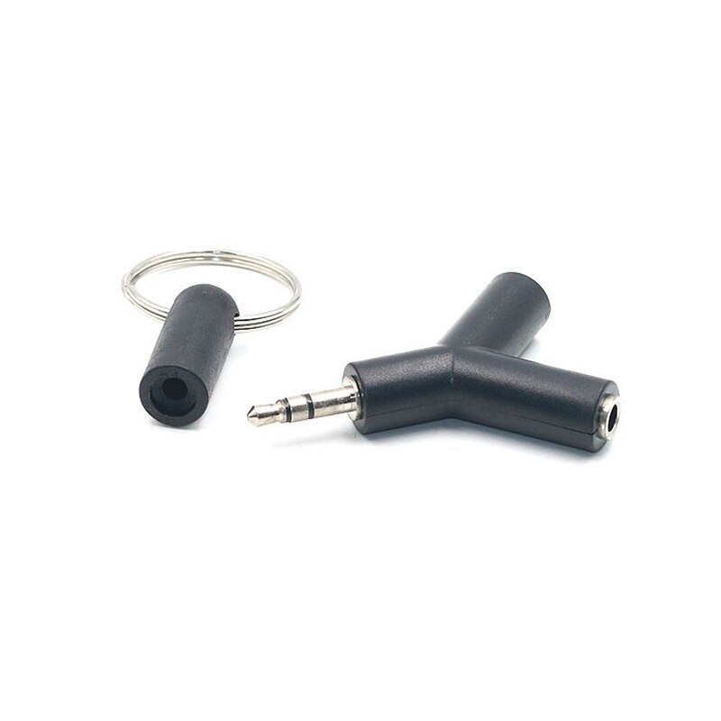 3.5Mm Jack Mini Y Vorm Twee-weg Hoofdtelefoon Splitter Dubbele Jack Audio Headset Splitter Connector Adapter Sleutelhanger Telefoon accessoire