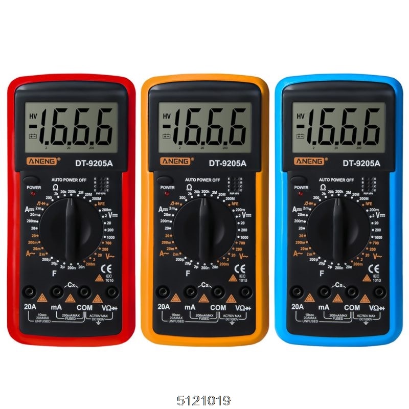 DT9205A multimètre numérique hFE AC testeur électrique à Diode Triode à courant alternatif