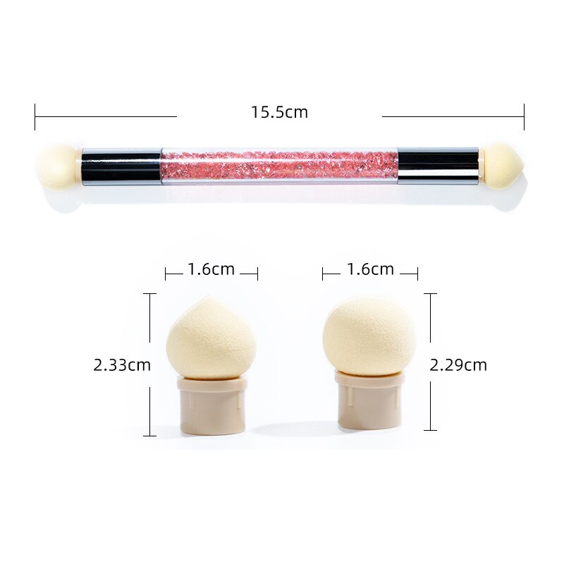 Mobray-vernis à ongles Gel à double extrémité, brosse acrylique avec poignée avec strass, stylo de peinture de manucure à faire soi-même