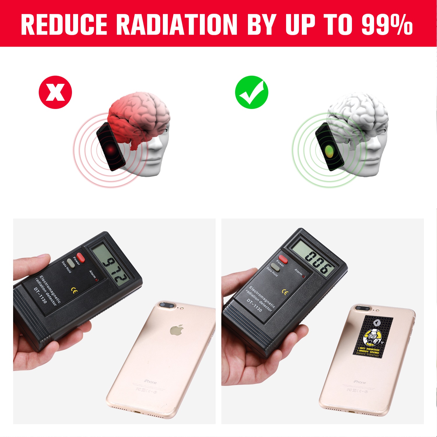 High quanlity 3000CC Ions Anti Radiation Stickers Health for Mobile Phone Fuel Saver Sticker 50pcs/lot
