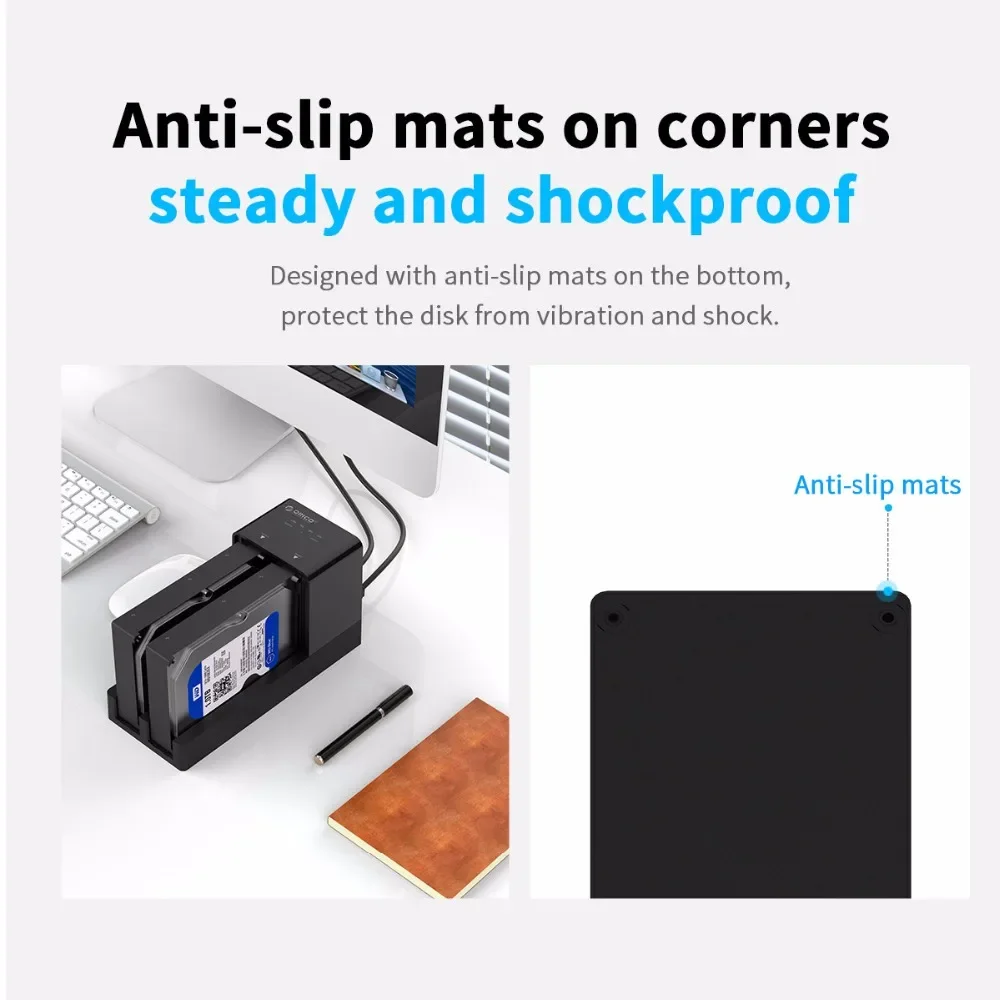 ORICO 2 Bay HDD Docking Station SATA To USB 3.0 Hard Drive Docking Station for 2.5/3.5 Inch Hard Drive Case with Offline Clone