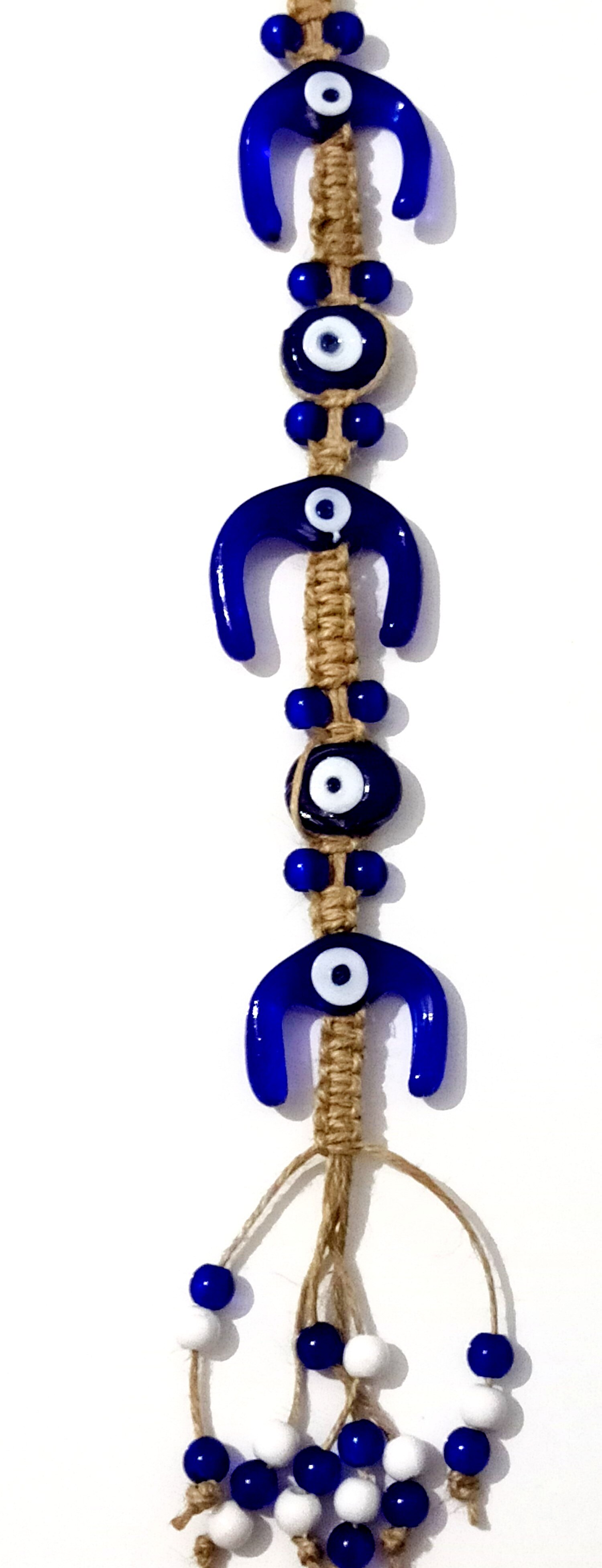 Handmade Evil Eye Bead Glass Horseshoe Wall Orname... Grandado